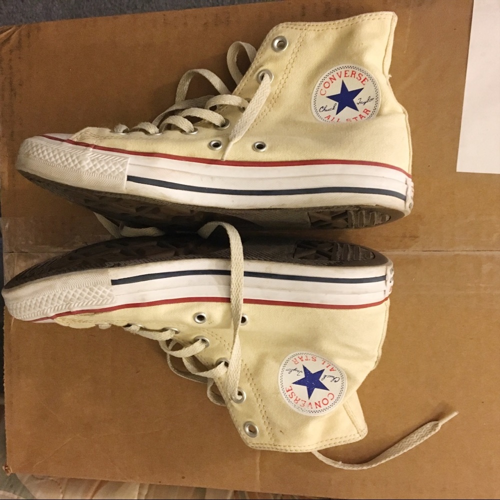 Lightly Used Parchment Converse Hightops